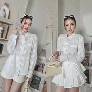 Dollar vintage shirt🌸 เสื้อเชิ๊ตลูกไม้ดีเทลล่าสุด งานสวยผ้าฉ…