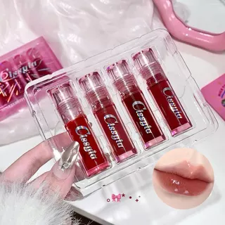 4 ชิ้น ลิปกลอส ลิปสติก ฉ่ำวาว นุ่มละมุน ติดทนนาน ให้ความชุ่มชื้น จูบไม่หลุด กันน้ำ