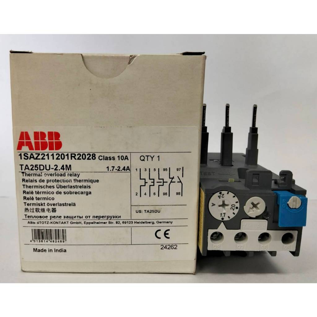 ABB OVERLOAD RELAY : TA25DU2.4 (1.7-2.4A)