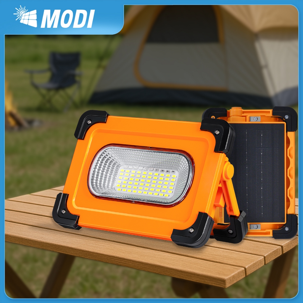 MODI ไฟสปอตไลท์ ไฟฉุกเฉินโซล่าเซลล์ 60W 110W แสงขาว ไฟแค้มปิ้ง ไฟโซล่าเซลล์ พาวเวอร์แบงค์ ชาร์จUSB