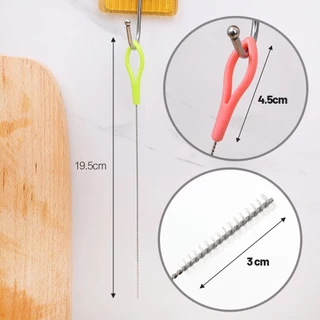 💕มาใหม่👍🏻แปรงล้างหลอด ขนไนล่อน ไม่ทำรอย พับงอได้ 19cm