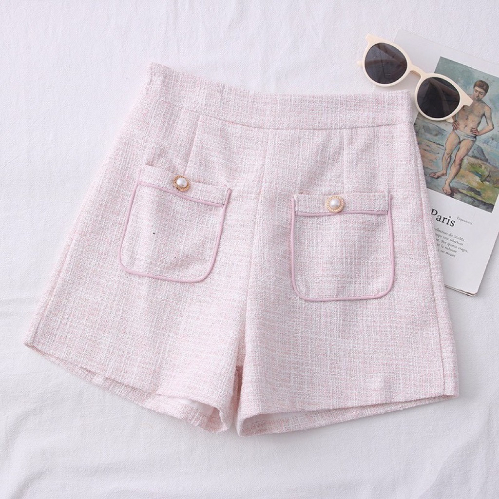 LILY กางเกงขาสั้นผ้าทวิต งานป้าย งานนำเข้า สวยตรงปก แมทช์ได้หลายลุคเลยค่า - รูปที่ 3