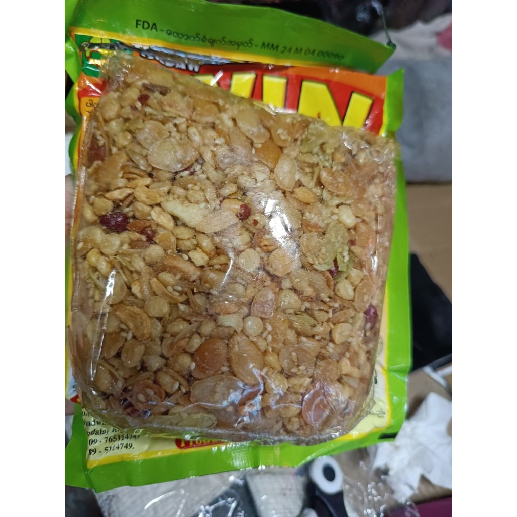 WINถั่วทอดพม่าผสมเม็ดมะม่วงหิมพานต์800g