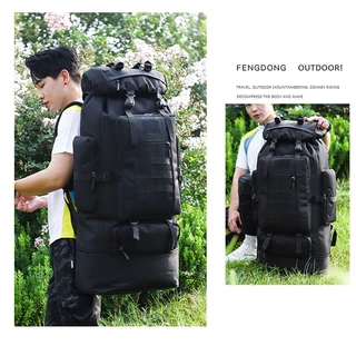 100L กระเป๋าเดินป่า กระเป๋าเป้สะพายหลังกันน้ำสำหรับผู้ชาย กระเป๋าเป้สะพายหลังสำหรับตั้งแคมป์