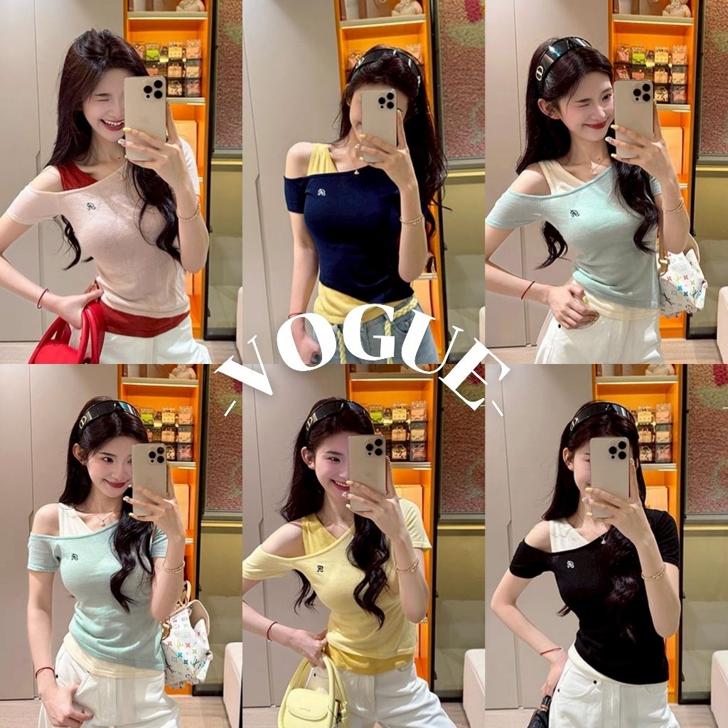 Vogue🌟พร้อมส่ง🌟 เสื้อกล้ามไหมพรม สีสันสดใสใส่ง่ายสบาย (Z-TZ8002)