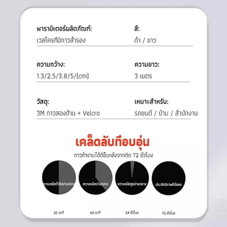 เทปตีนตุ๊กแก 3M เมจิกเทป( สีขาว/สีดำ ขน+หนาม) เทปเวลโคร ตีนตุ๊กแก เมจิกเทป กันนํ้า/ทนความร้อน ได้ดผ้าม่าน ติดกรอบรูป
