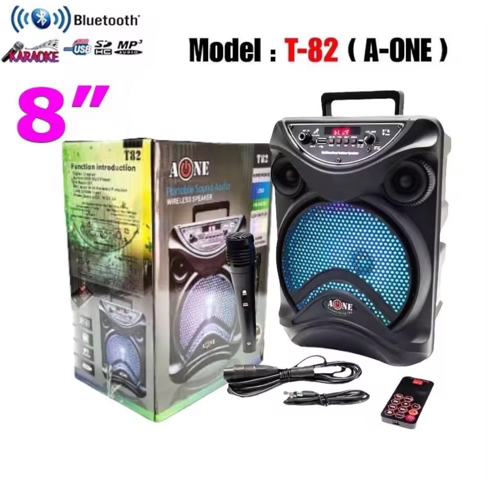 ลำโพงบลูทูธ A-ONE รุ่น T-82 ขนาด 8 นิ้ว ลำโพงพกพา