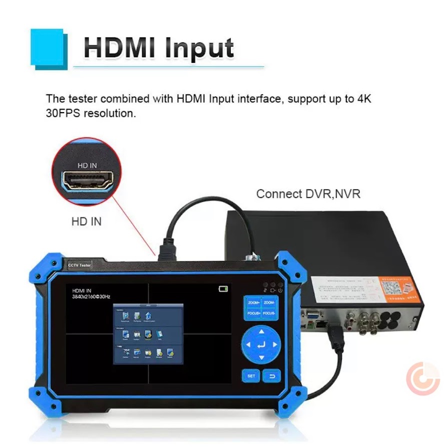 2025 เครื่องทดสอบกล้องวงจรปิด HD-3100Pro Coaxial 5-in-1 รุ่นใหม่ อินพุต HDMI VGA ขนาด 5นิ้ว