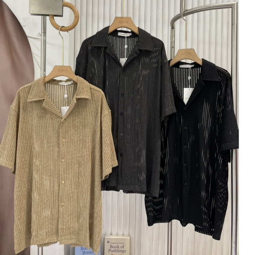 #ป้าย  N038 เสื้อเชิ้ตผู้ชายผ้าโปร่งลายริ้ว – คูลเบา ใส่สบายทุกวัน 🧵  เสื้อเชิ้ตแขนสั้นลายริ้