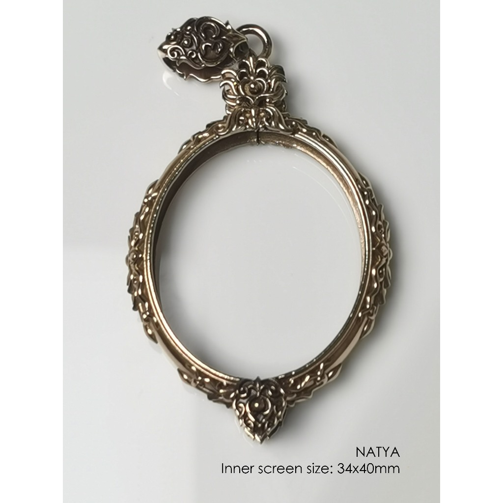 NATYAGoldenBronze oval amulet casing 34x40mm กรอบพระ บรอนซ์ทอง รูปไข่ ขนาดใหญ่