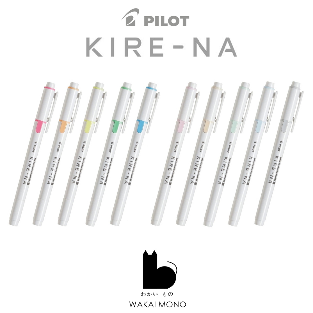 ปากกา 2หัว ไฮไลท์ + เมจิก PILOT KIRE-NA Highlighter แบบแยกแท่ง / แพ็ค5สี
