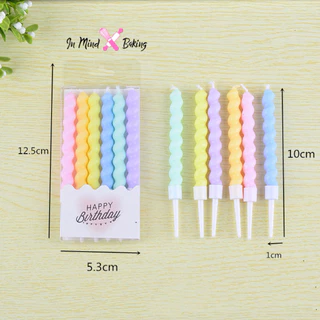 (พร้อมส่ง)เทียนวันเกิด เทียนเกลียวพาสเทลสั้น เทียนวันเกิดเกลียวสั้น