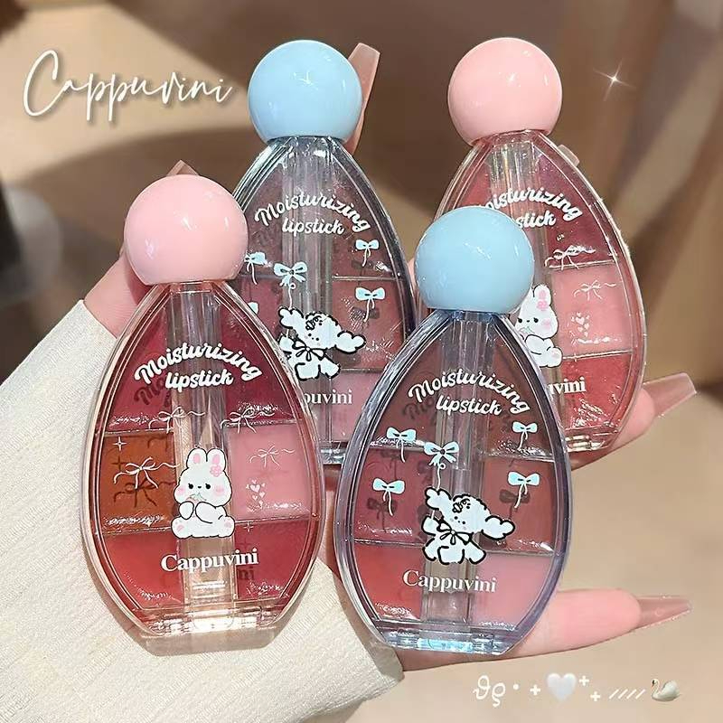 (1ชิ้น)(CP333) Cappuvini ลิปเจลลี่ 6สี Mirrored Lip Jelly สีสวย ติดทน แพคเกจน่ารัก 6 กรัม