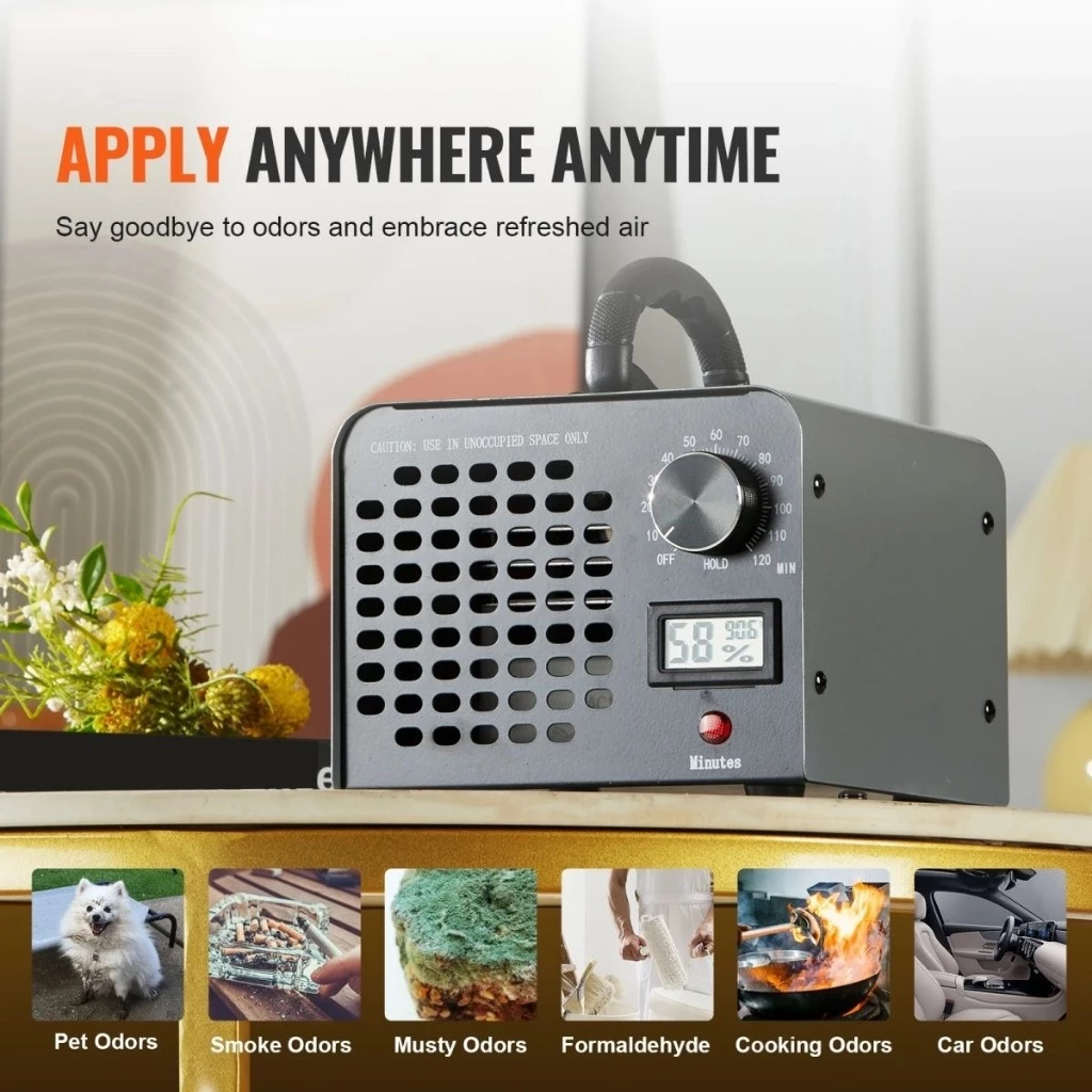 Ozone Generator เครื่องอบโอโซน สำหรับฆ่าเชื้อ ความเข้มข้นสูง 36G-68G/Hours โอโซน ฟอกอากาศ แบคทีเรีย จับเวลา 120 นาที