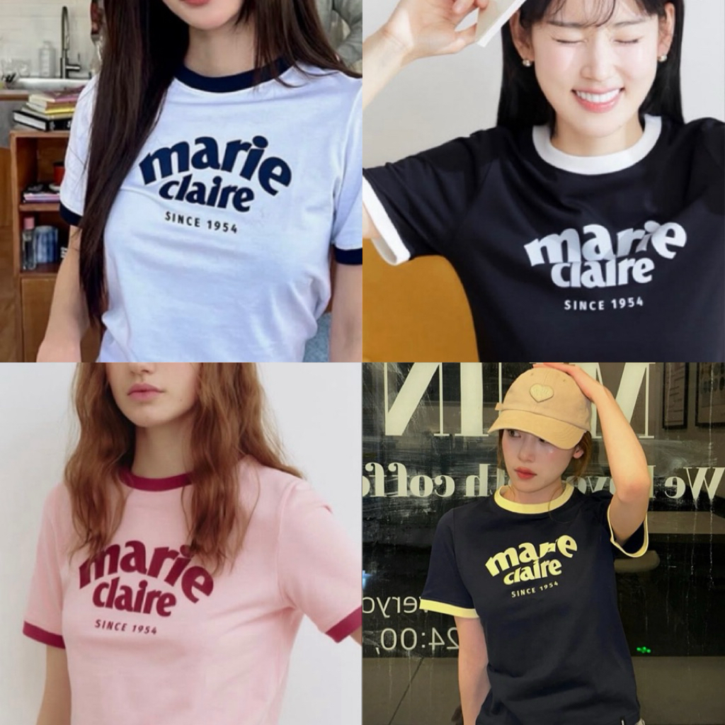 ของแท้/พร้อมส่ง✨เสื้อยืด marie claire T-shirt