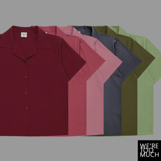 WERETOOMUCH (SH487) เสื้อเชิ้ตแขนสั้น ปกฮาวาย 7 ไซส์ อก 34-46 ผ้าไหมอิตาลี นุ่ม พริ้ว ใส่สบาย