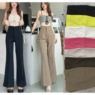 กางเกงขาม้าเอวสูงตะขอหน้าผ้าไอด้า#21