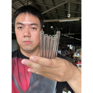 (6อัน)หลอดแก้วทนความร้อน แบบสั้น ยาว15cm สำหรับใช้กับแก้วกาแฟลาเต้หรืออื่นๆ สีใส ออกใบกำกับภาษีได้ รหัสkornz 62125