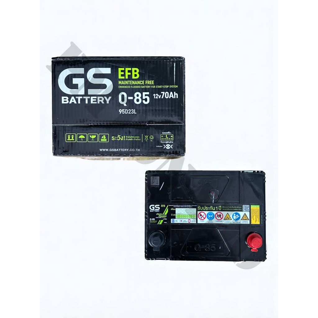 ส่งด่วน GS Q-85 (L) EFB (70Ah) 95D23 Battery Q85 แบตรถ รองรับระบบ Start-Stop ISS กึ่งแห้ง พร้อมใช้ รูปที่ 7
