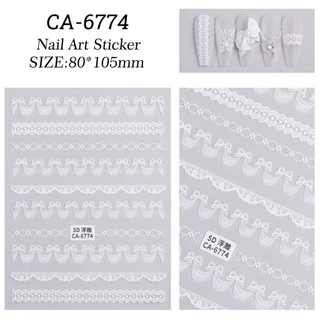 สติ๊กเกอร์ติดเล็บลายลูกไม้ 5D lace sticker พร้อมส่งจากไทย