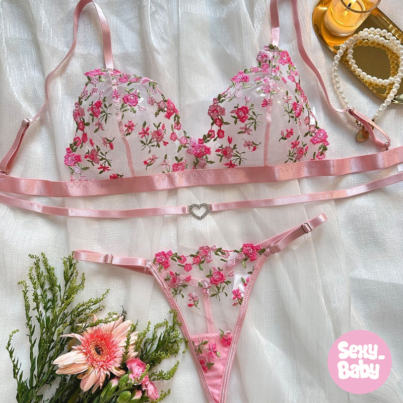 🩷sexy baby🩷บรา ชุดพริตตี้ มุมมอง บาง ลายดอกไม้ ปัก ผ้าใส่สบาย ส่งไวจากไทย