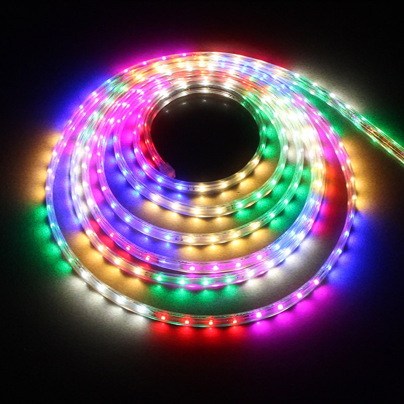 แถบไฟ LED ยาว10-40เมตรพร้อมปลั๊กแบบยุโรป SMD2835 RGB กันน้ำ220V 48 Led/ เมตรแถบไฟ LED แบบยืดหยุ่นโคมไฟกลางแจ้งคุณภาพสูงไ