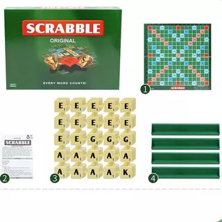 เกมต่อคำ SCRABBLE Original เกมกระดานเสริมทักษะภาษาอังกฤษสุดคลาสสิก 55110 # อุปกรณ์ครบ พร้อมเล่น