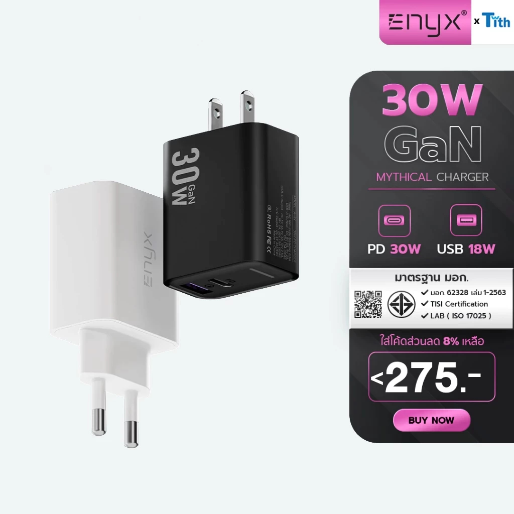 ENYX หัวชาร์จ PD 20W 30W ชาร์จเร็ว Fast Charge USB C 3.0 QC 4.0 Adaptive Charger Samsung i๐s Android