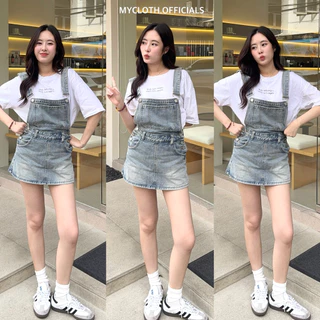 mycloth.officials (6140) - เอี๊ยมกระโปรงกางเกง สียีนส์อ่อนฟอก ดีเทลงานน่ารักสุดๆ