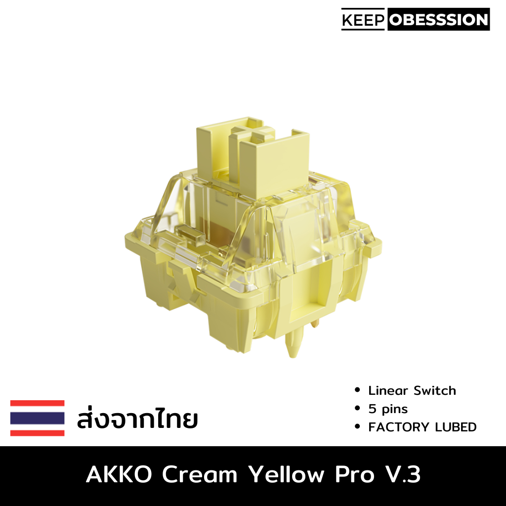 สวิตช์ AKKO V.3 Cream Yellow Pro Switch Linear สวิตช์คีย์บอร์ด Switch สำหรับ Mechanical Keyboard