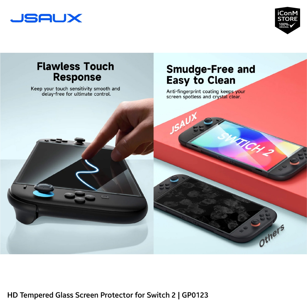 [ส่งทันที] JSAUX - Screen Protector for Switch 2 [GP0123 & GP0124] ฟิล์มกระจกสำหรับ Nintendo Switch 2 [สินค้าแท้100%] - รูปที่ 2