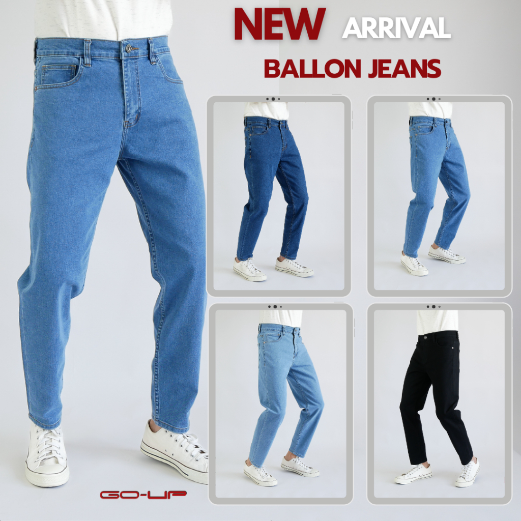 กางเกงยีนส์ผู้ชาย ยีนส์ยืด ทรงบอลลูน ต้นขาใหญ่ปลายขาเล็ก ใส่สบาย  ขาเต่อ 5300