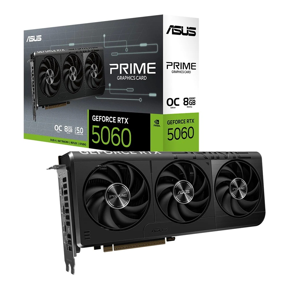 VGA (การ์ดแสดงผล) ASUS PRIME GEFORCE RTX 5060 8GB GDDR7 OC EDITION (PRIME-RTX5060-O8G)