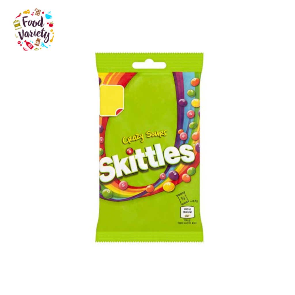 (Best Before 7 May2026) Skittles Crazy Sours Sweets Treat Bag 109g สกิตเทิลส์ ลูกอมรสเปรี้ยวรวม 109 กรัม