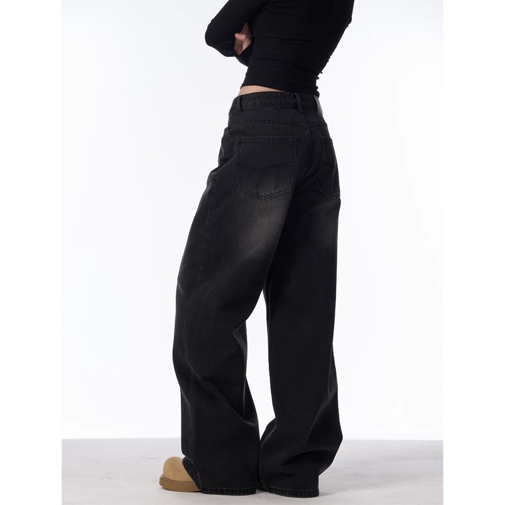 กางเกงยีนส์ baggy jeans นิยมยีนส์ ผู้หญิง กางเกงลำลอง วินเทจ เกาหลี แฟชั่น เอวสูง ราคา ถูกที่สุด ดีลบีเคเค แกลเลอรีภาพที่ 5