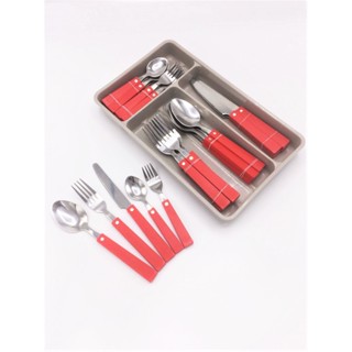 Gift Set ชุดช้อนส้อม Color Kit (หนา 1.5 มม) พร้อมมีด ช้อนชา …