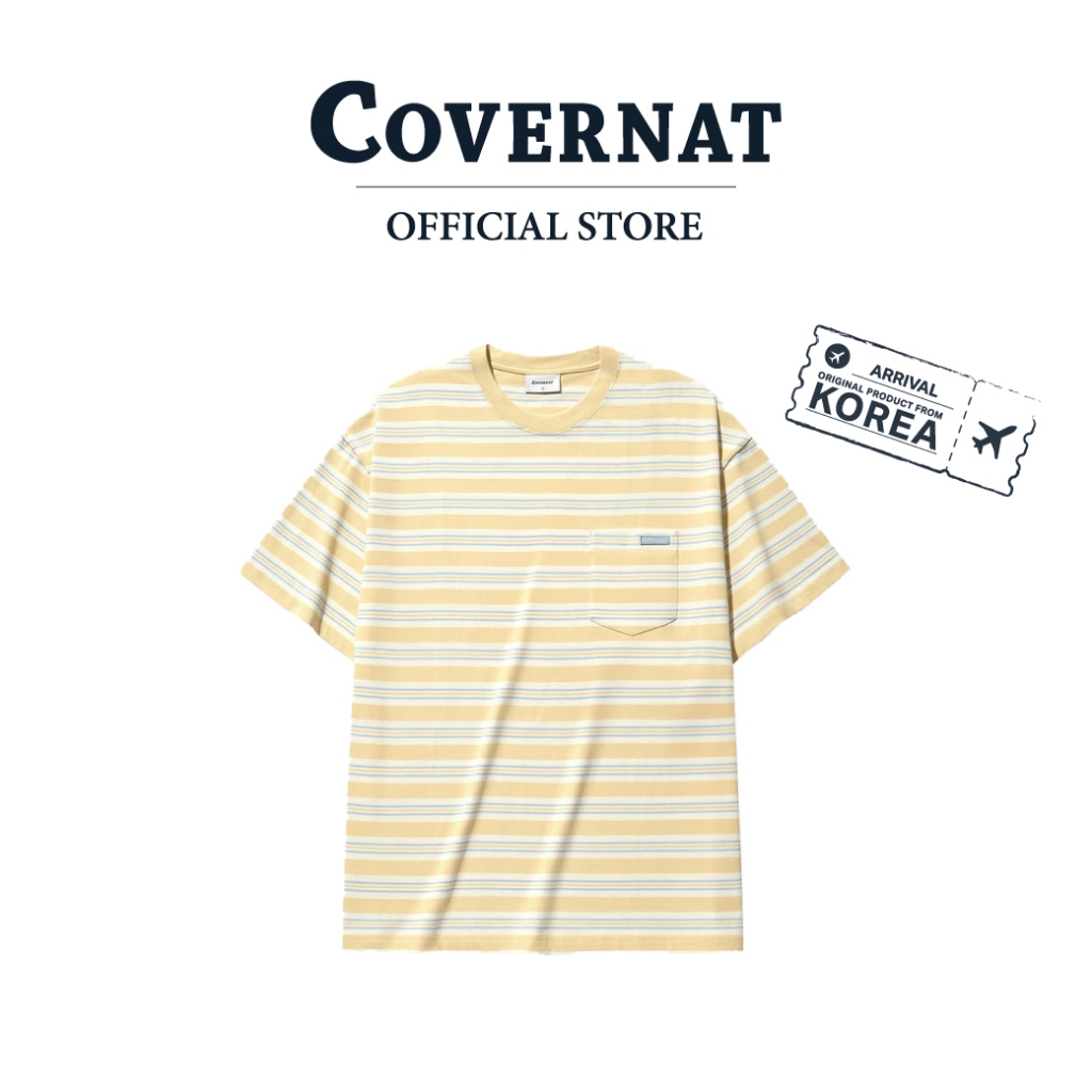 COVERNAT เสื้อยืด รุ่น Multi Stripe T-Shirt Yellow (70122SMSSSU_U5YLXX)