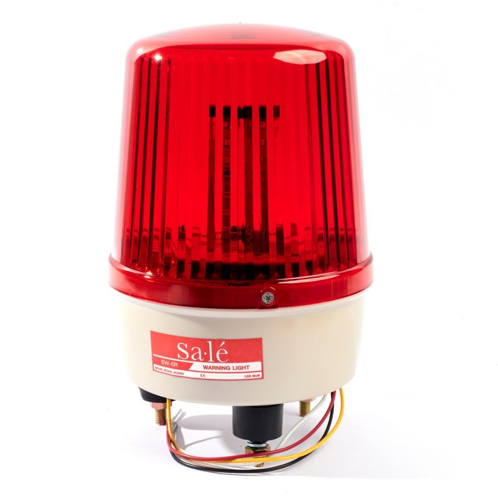 SA LE ไฟหมุนสีแดง LED 4in1 ปรับแสงได้ 4 รูปแบบ กระพริบ ไฟหมุนรอบตัว 12 VDC, 24 VDC และ 220 VAC ซาเล่