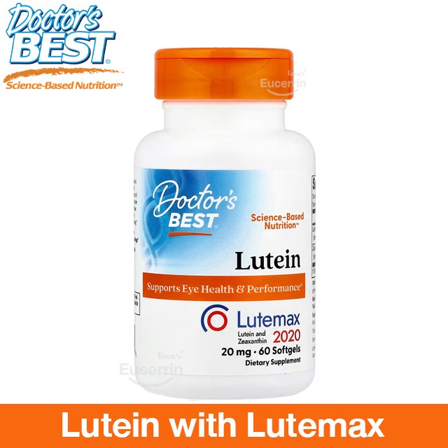 Doctor's Best, Lutein with Lutemax 2020, 20 mg 60 Softgels ปกป้องดวงตาจากแสงสีฟ้า สนับสนุนการมองเห็น