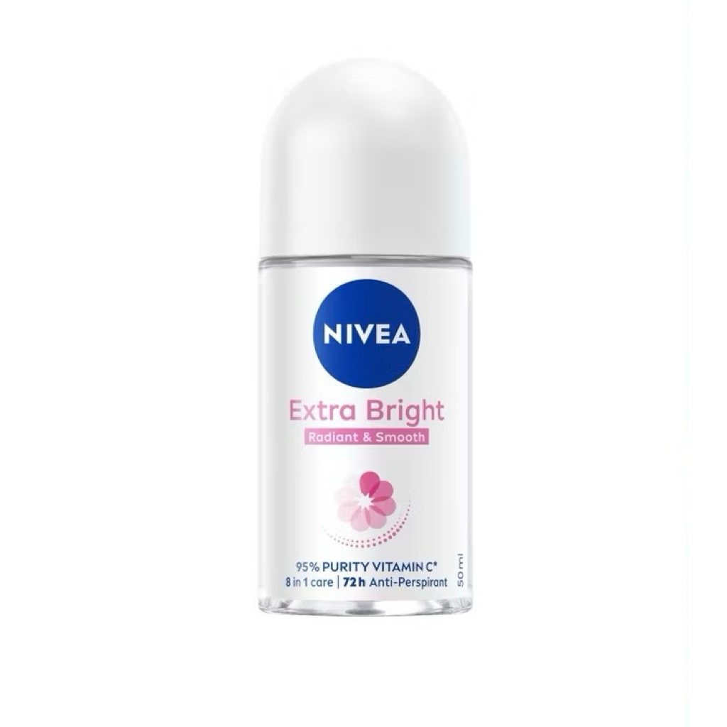 Nivea นีเวีย เอ็กซ์ตร้า ไบรท์ เรเดียนท์ แอนด์ สมูท โรลออน โรลออนระงับกลิ่น โรลออนผู้หญิง 50มล.