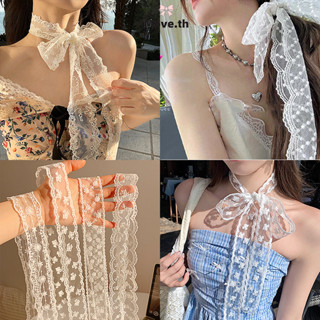 ในไทย-พร้อมส่ง✨ยางรัดผม ผูกโบว์ลูกไม้ หวานสไตล์เกาหลี สำหรับ…