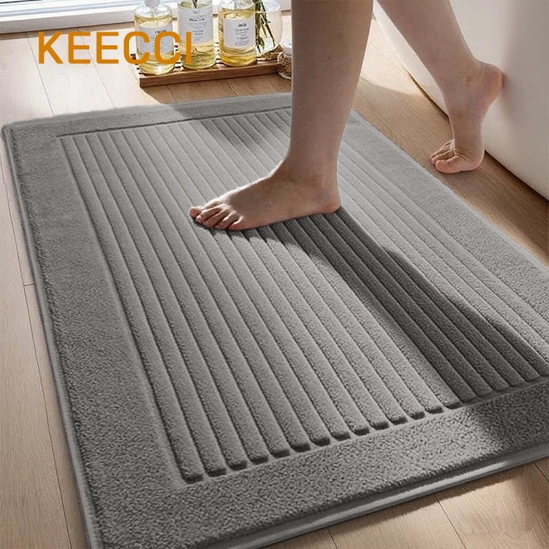 KEECCI ผ้าเช็ดเท้า 40*60cm/50*80cm พรมเช็ดเท้า พรมห้องน้ำ ตกแต่งบ้าน เนื้อนิ่ม ดูดซับน้ำ ระบายอากาศ