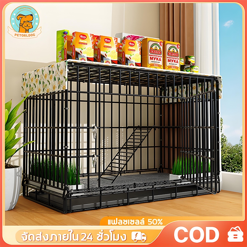 🐈Petorldog กรงสุนัข กรงหมา กรงสัตว์เลี้ยง กรงแมว 2 ชั้น กรงกระต่าย กรงเหล็ก กรงสุนัขพับได้