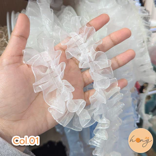 ☑️ระบายแก้ว 2ริมกลาง ขนาด 50mm #A5-23092 1หลา(90 cm) สั่งขั้นต่ำ 1 หลา [พร้อมส่งในไทย]