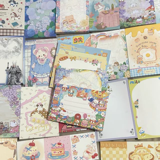 กระดาษโน้ตคละลาย/สุ่ม ลายไม่ซ้ำ (ซื้อ5แถม1) โพสอิท ซองสุ่ม notepads