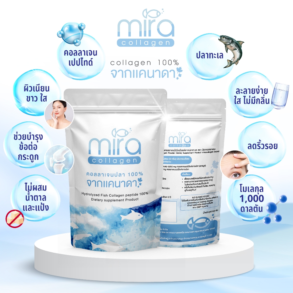 Fish collagen คอลลาเจนปลาทะเลจากเเคนาดา ขนาด 500g- 1 kg