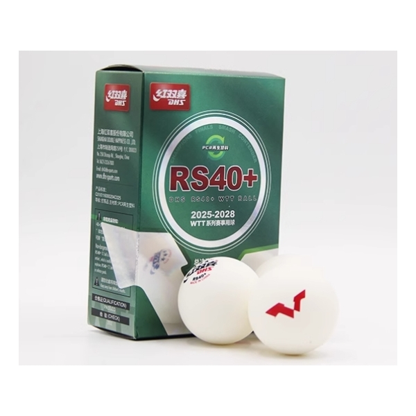 ลูกปิงปอง DHS RS40+ WTT 3 STAR (ITTF) ลูกแข่ง WTT ปี 2025-2028 สีขาว (6 ลูก/กล่อง)