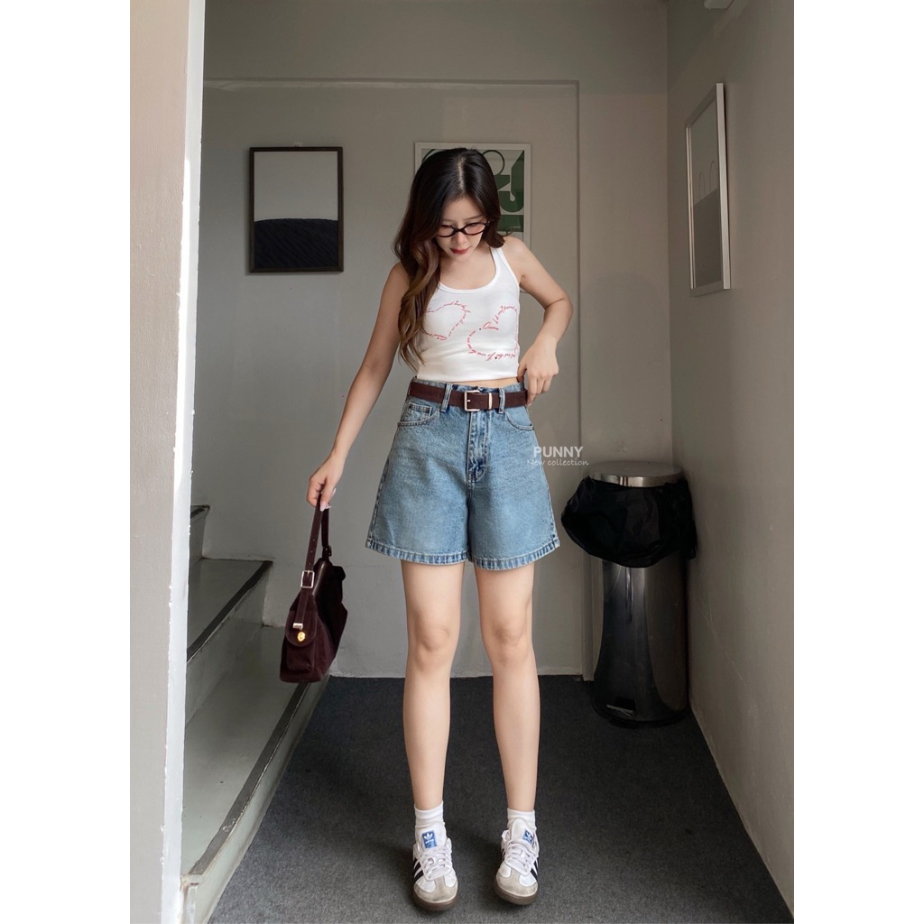 กางเกงยีนส์ขาสั้น ผ้ายีนส์ไม่ยืด สียีนส์สโนว์ทราย ยาว 15 นิ้ว ไซส์ S-40 นิ้ว