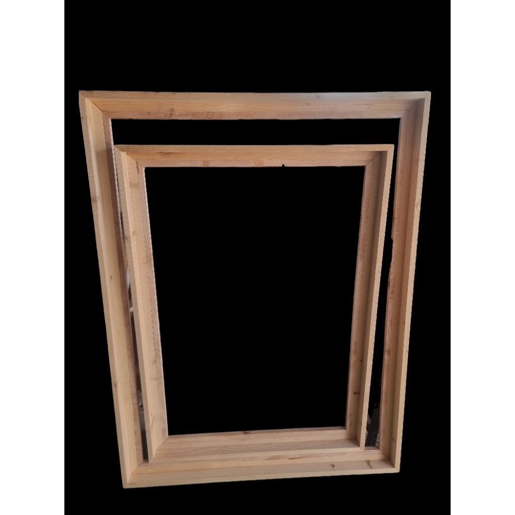 กรอบรูปไม้สน สำหรับใส่เฟรมแคนวาส ไม่มีกระจกไม่มีแผ่นหลังขนาด 30x60,35x50 , 40x50,40 x60 ,50x50,50x60cmราคา 400 ,450 บาท