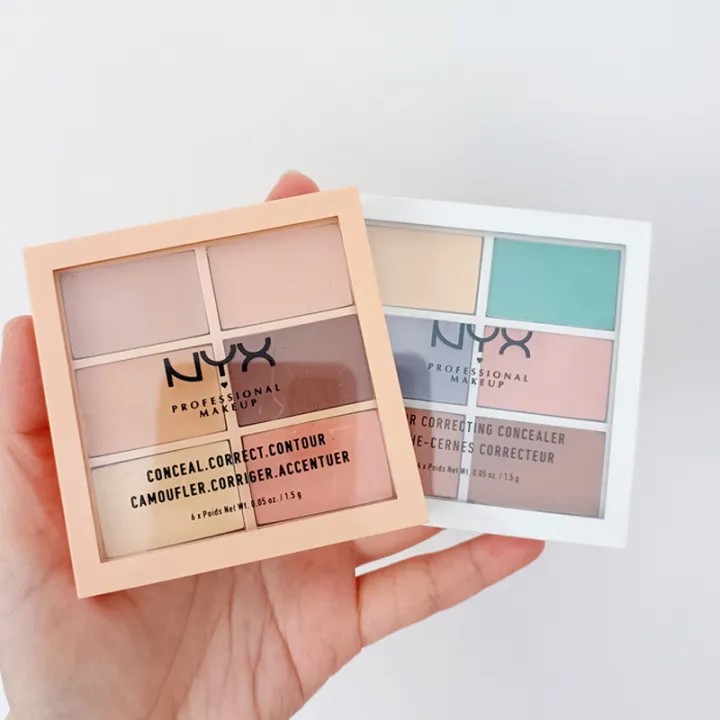 แท้💯%NYX 6 สี คอนซีลเลอร์ 6 สี ครีม ไฮกลอส ทริมเมอร์ โทนนิ่ง ปกปิดจุดด่างดำ ติดทนนาน ราคาถูก
